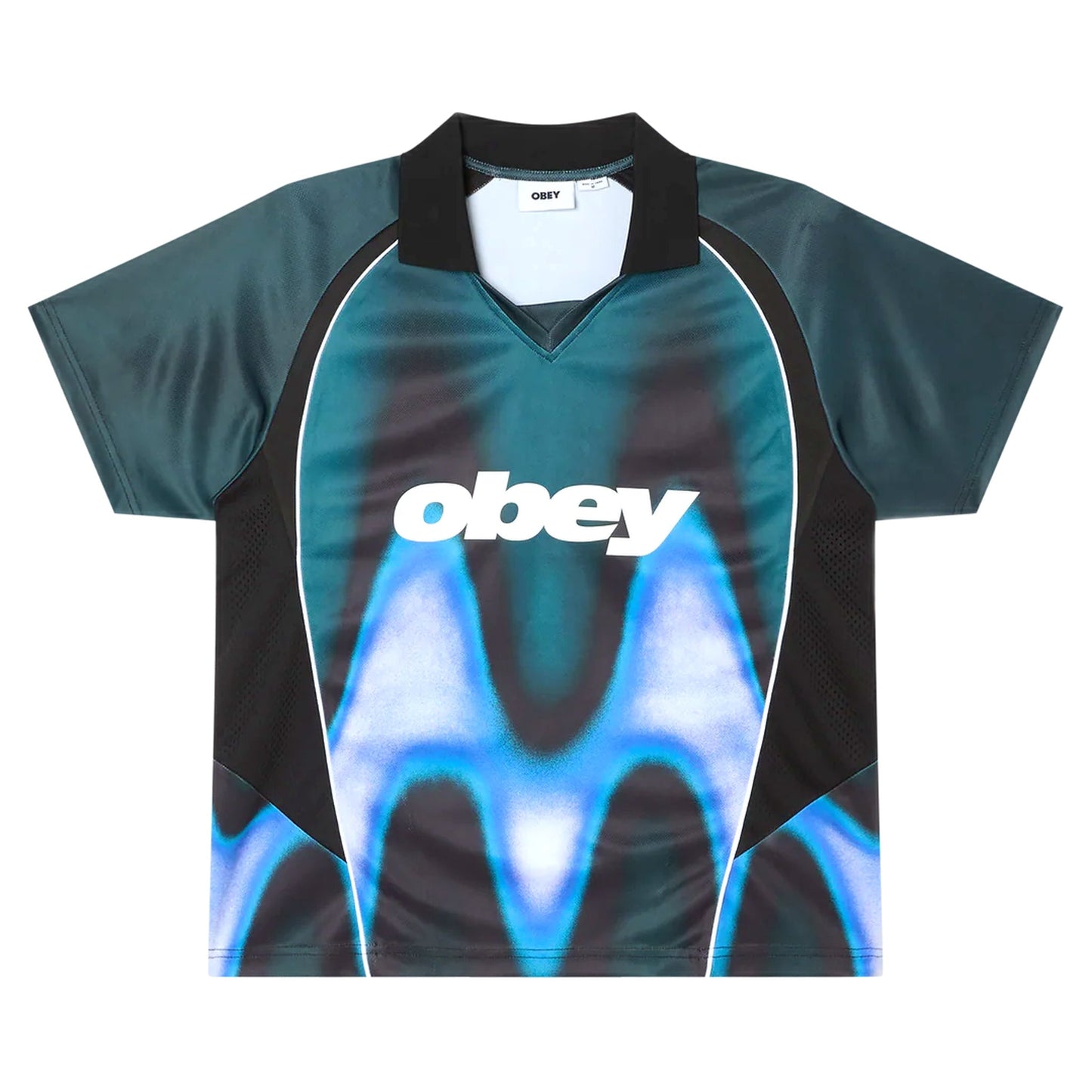 Polo Obey Blurred Soccer Jersey Tee - Dark Teal Multi-Francis Concept