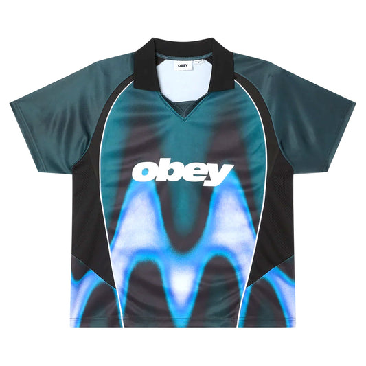Polo Obey Blurred Soccer Jersey Tee - Dark Teal Multi-Francis Concept
