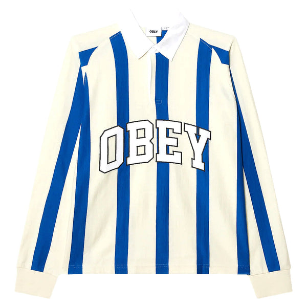 Polo Obey Landon Stripe Polo Ls - White Multi - Polo di Obey | Francis Concept