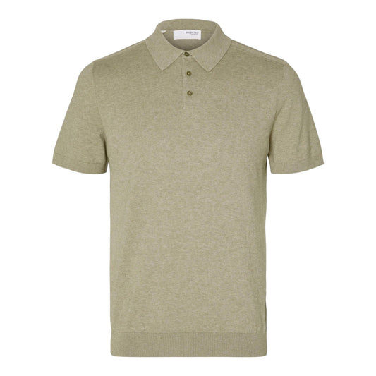 Polo Selected Homme Berg SS Knit Polo - Vetiver - Polo di Selected Homme | Francis Concept