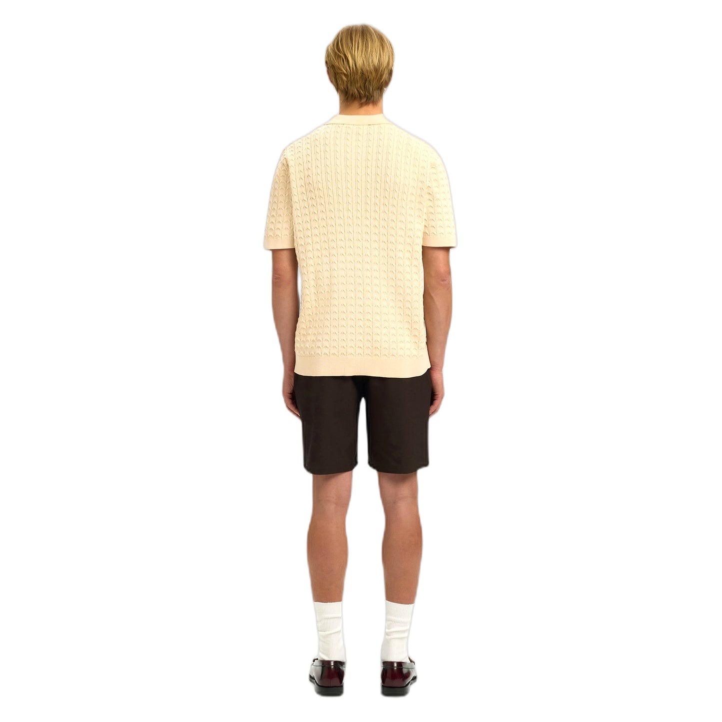Polo Selected Homme Mattis Knit New Cable Polo - Beige-Francis Concept
