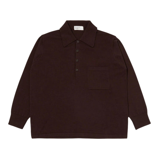 Polo Universal Works L/S Pullover Knit Shirt - Brown - Maglieria di Universal Works | Francis Concept