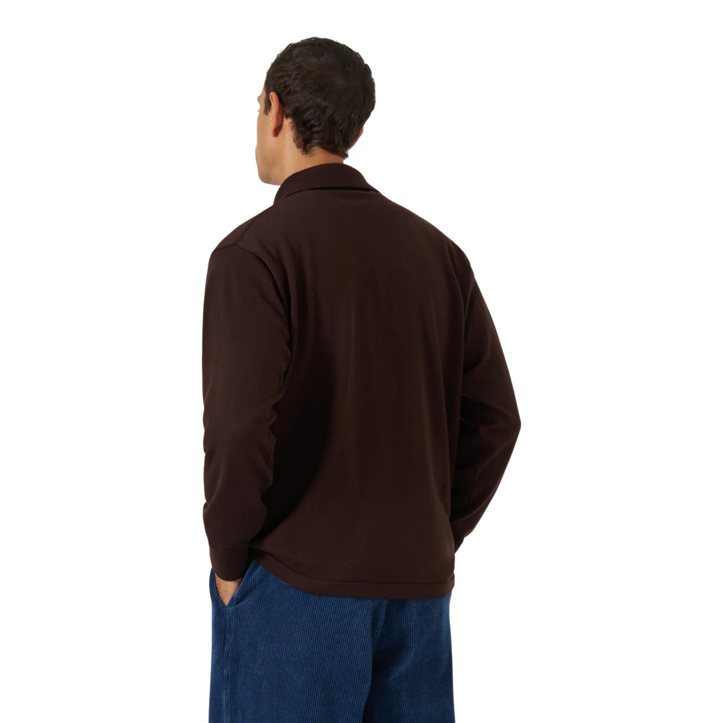 Polo Universal Works L/S Pullover Knit Shirt - Brown - Maglieria di Universal Works | Francis Concept