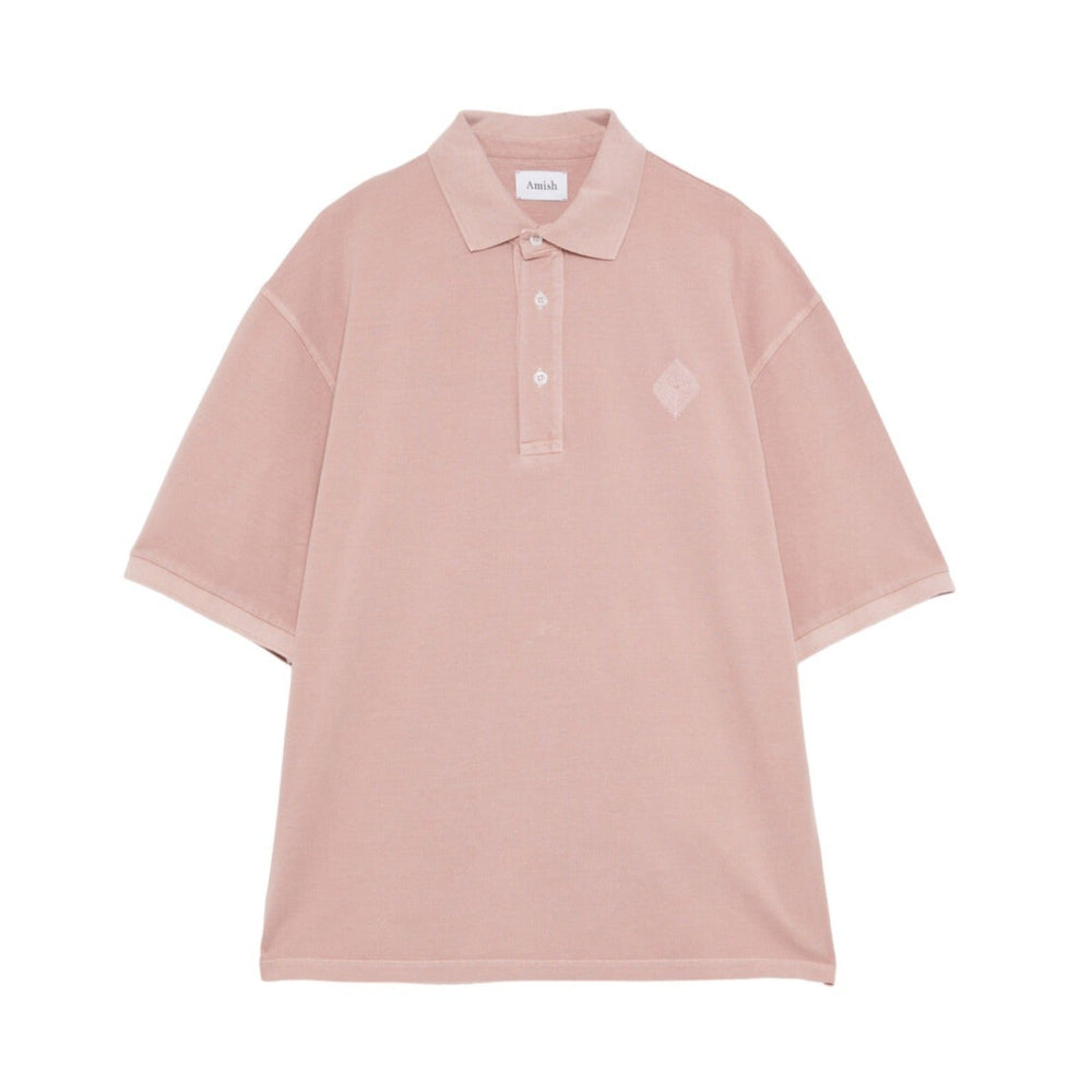 Polo Uomo Oversize Amish MAN AMISH Piquet Pigment Grey pink Rosa - Polo di Amish | Francis Concept