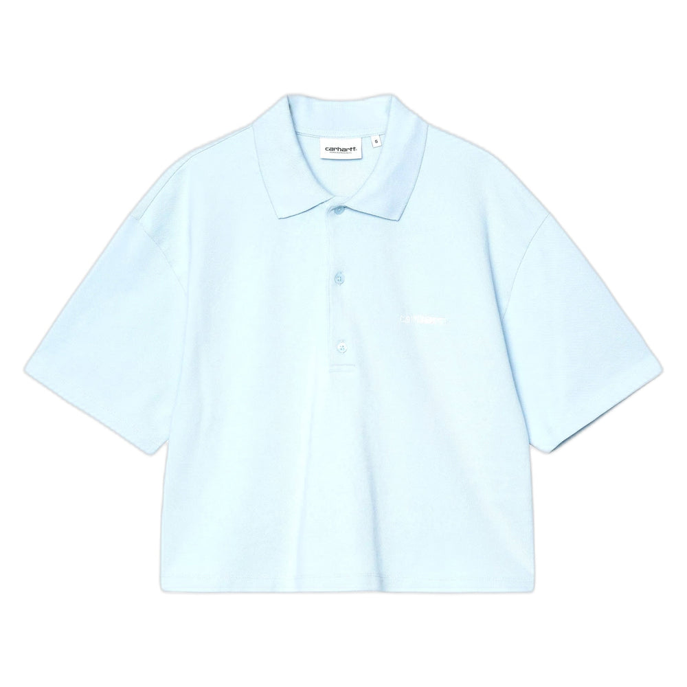 Polo W' Carhartt Wip Script Polo TS - Icaria / White - T-Shirt di Carhartt Wip | Francis Concept