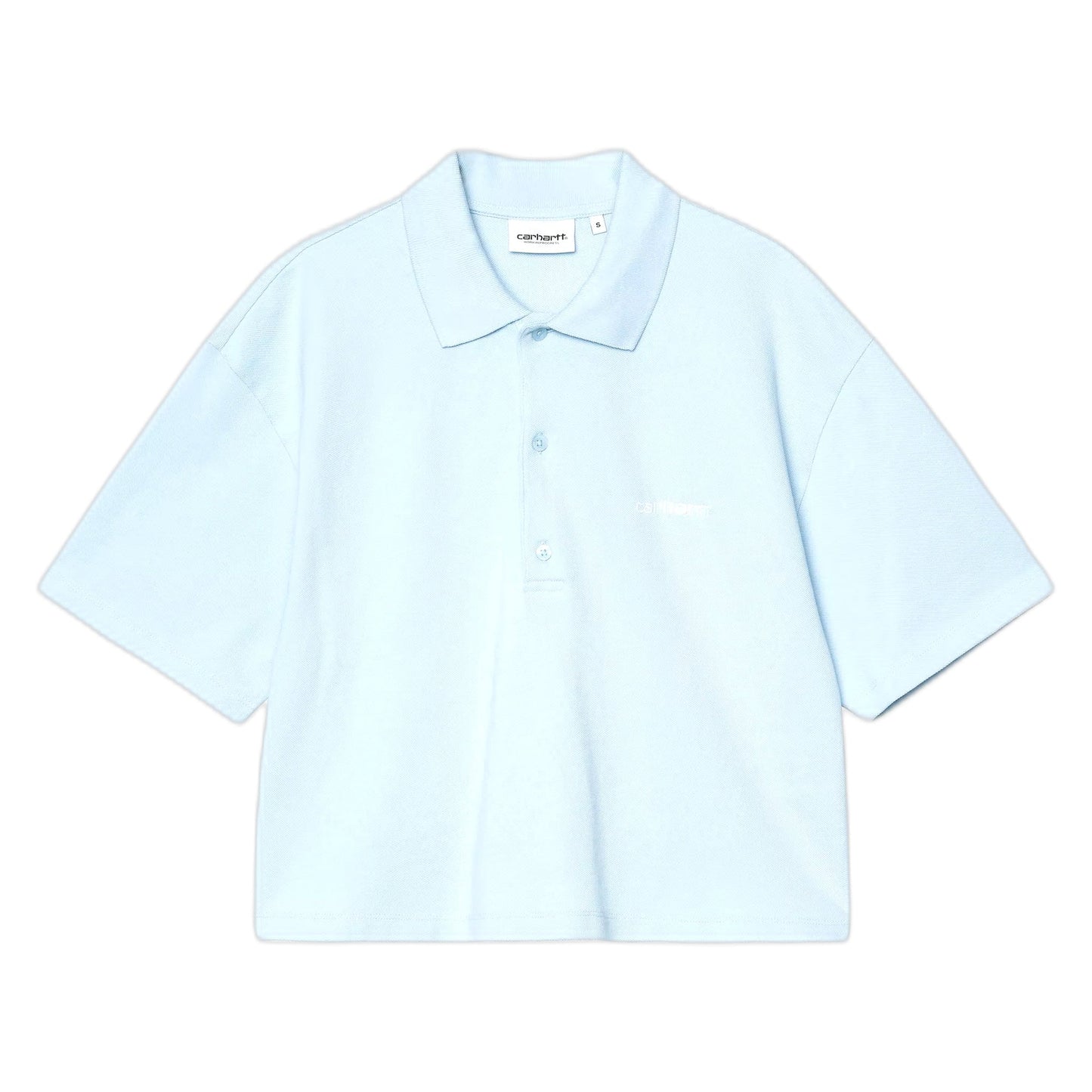 Polo W' Carhartt Wip Script Polo TS - Icaria / White - T-Shirt di Carhartt Wip | Francis Concept