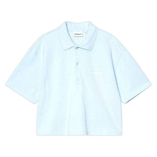 Polo W' Carhartt Wip Script Polo TS - Icaria / White - T-Shirt di Carhartt Wip | Francis Concept