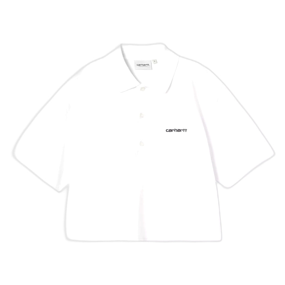 Polo W' Carhartt Wip Script Polo TS - White / Black - T-Shirt di Carhartt Wip | Francis Concept