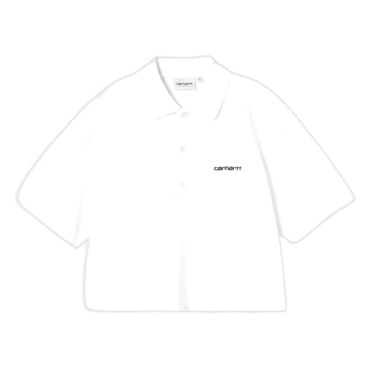 Polo W' Carhartt Wip Script Polo TS - White / Black - T-Shirt di Carhartt Wip | Francis Concept