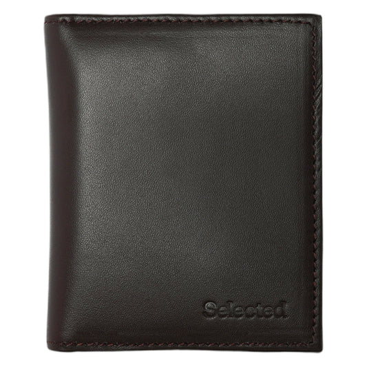 Portafogli Selected Homme Leo Leather Fold Wallet - Marrone