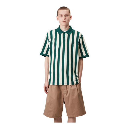 Carhartt Wip S/S Boynton Polo - Boynton Stripe / Rainforest