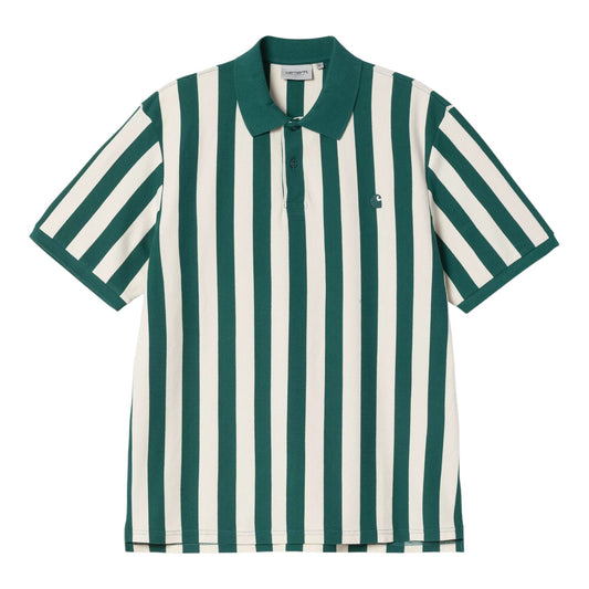 Carhartt Wip S/S Boynton Polo - Boynton Stripe / Rainforest