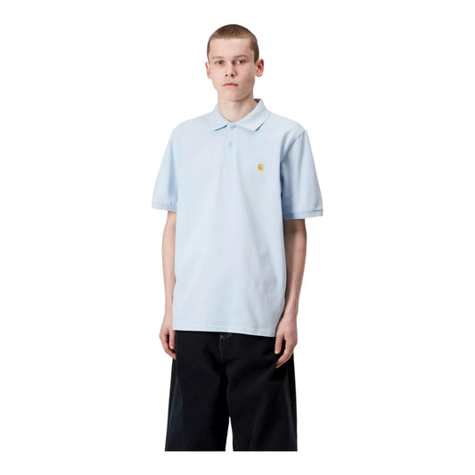 Carhartt Wip Chase Pique Polo - Air Sky / Gold Francis Concept
