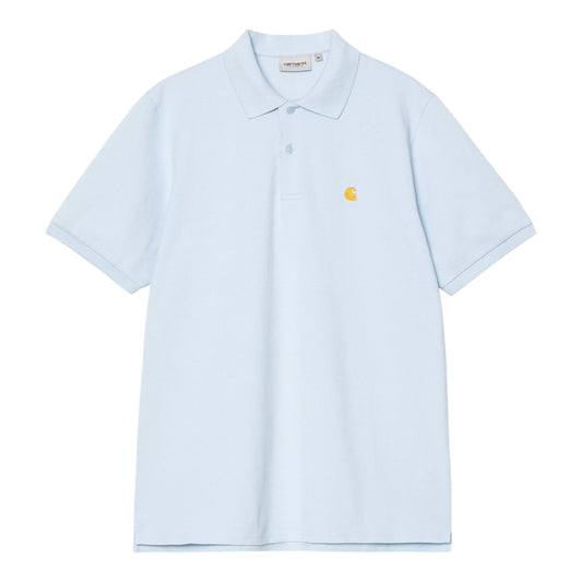 Carhartt Wip Chase Pique Polo - Air Sky / Gold Francis Concept