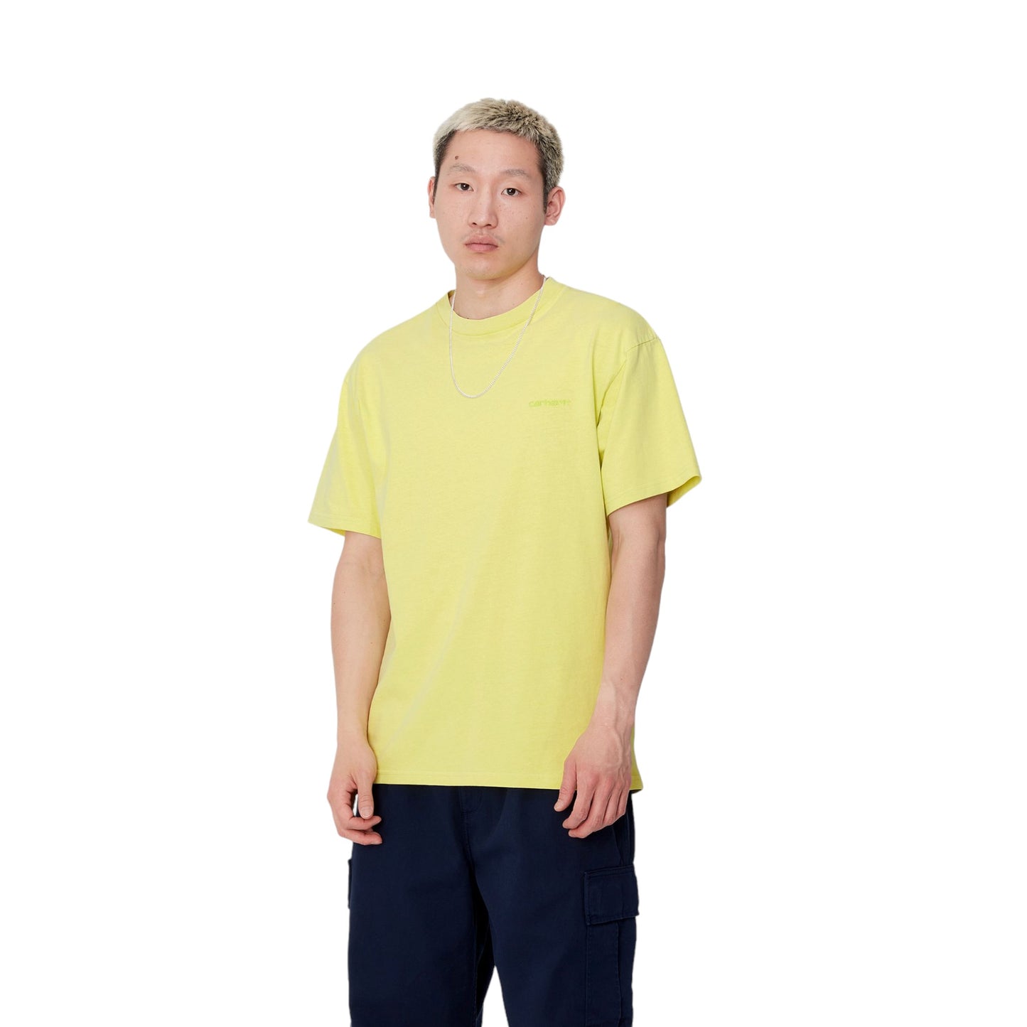 Carhartt Wip S/S Duster Script T-Shirt - Arctic Lime  garment dyed Francis Concept