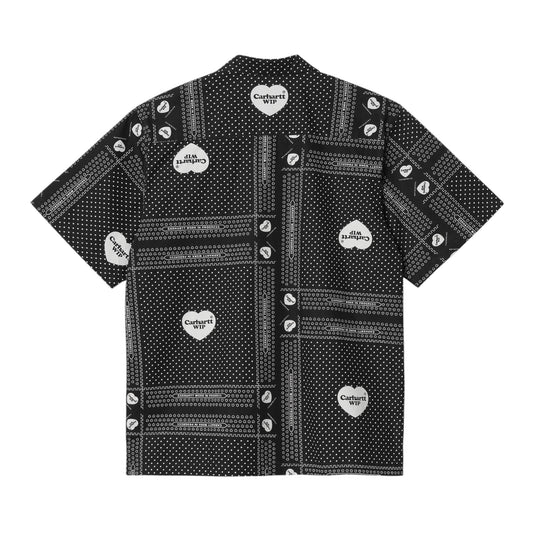 Carhartt Wip S/S Heart Bandana Shirt - Heart Bandana Print, Black