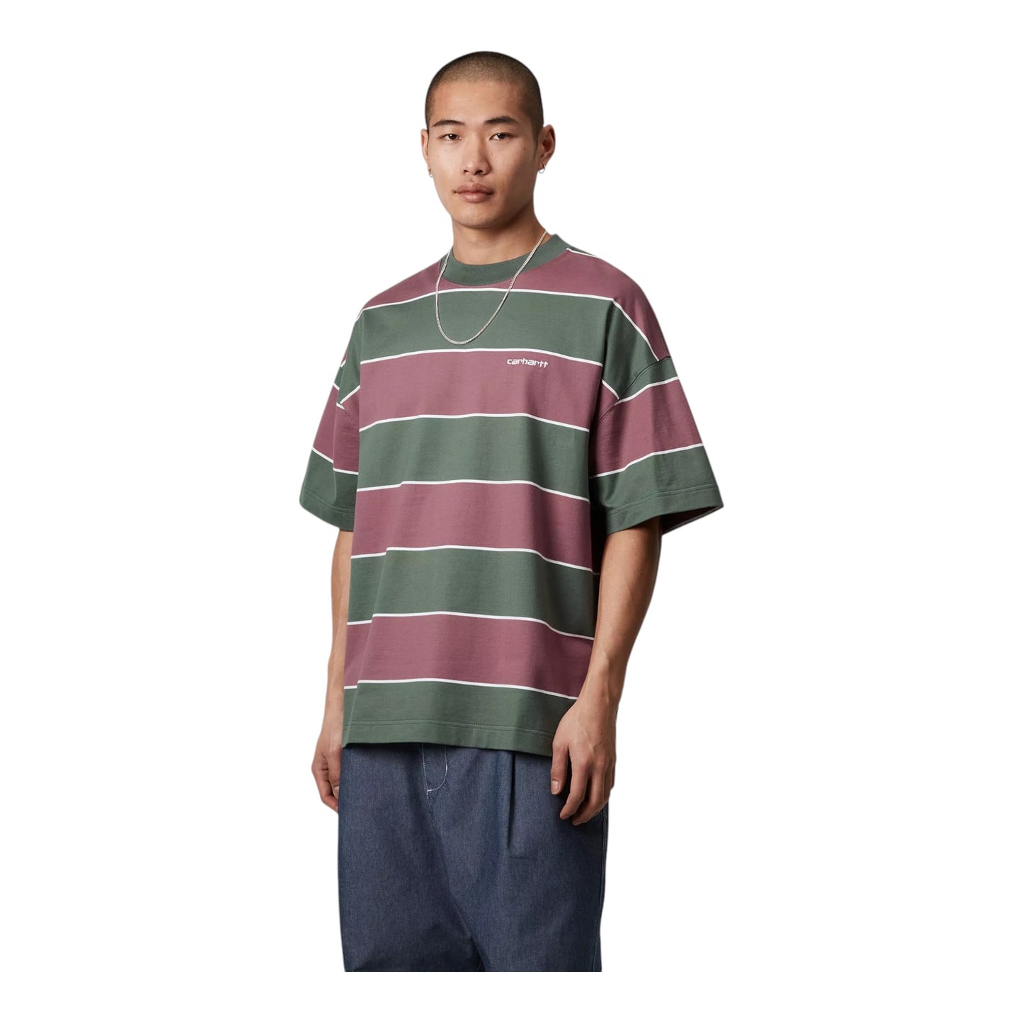 Carhartt Wip S/S Quinby T-Shirt - Quinby Stripe / Silver Pine