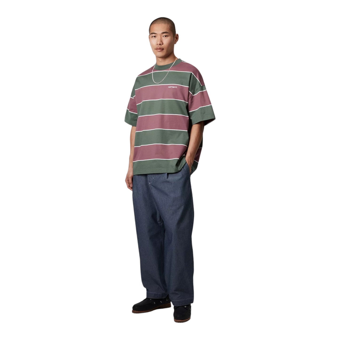 Carhartt Wip S/S Quinby T-Shirt - Quinby Stripe / Silver Pine