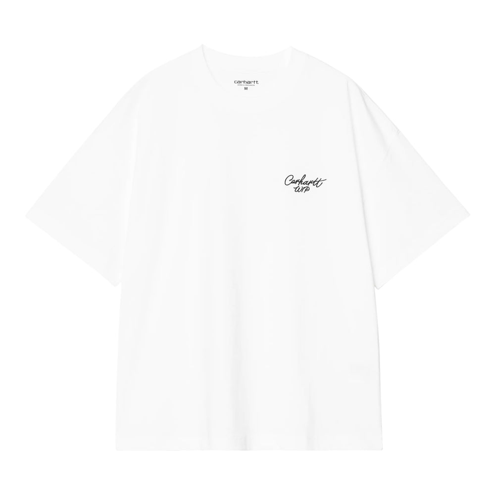 Carhartt Wip S/S Signature Script T-Shirt - White / Black Francis Concept