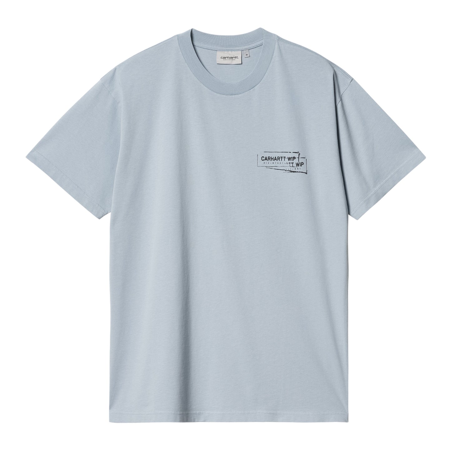 Carhartt Wip Stamp T-Shirt - Misty Sky / Black stone washed