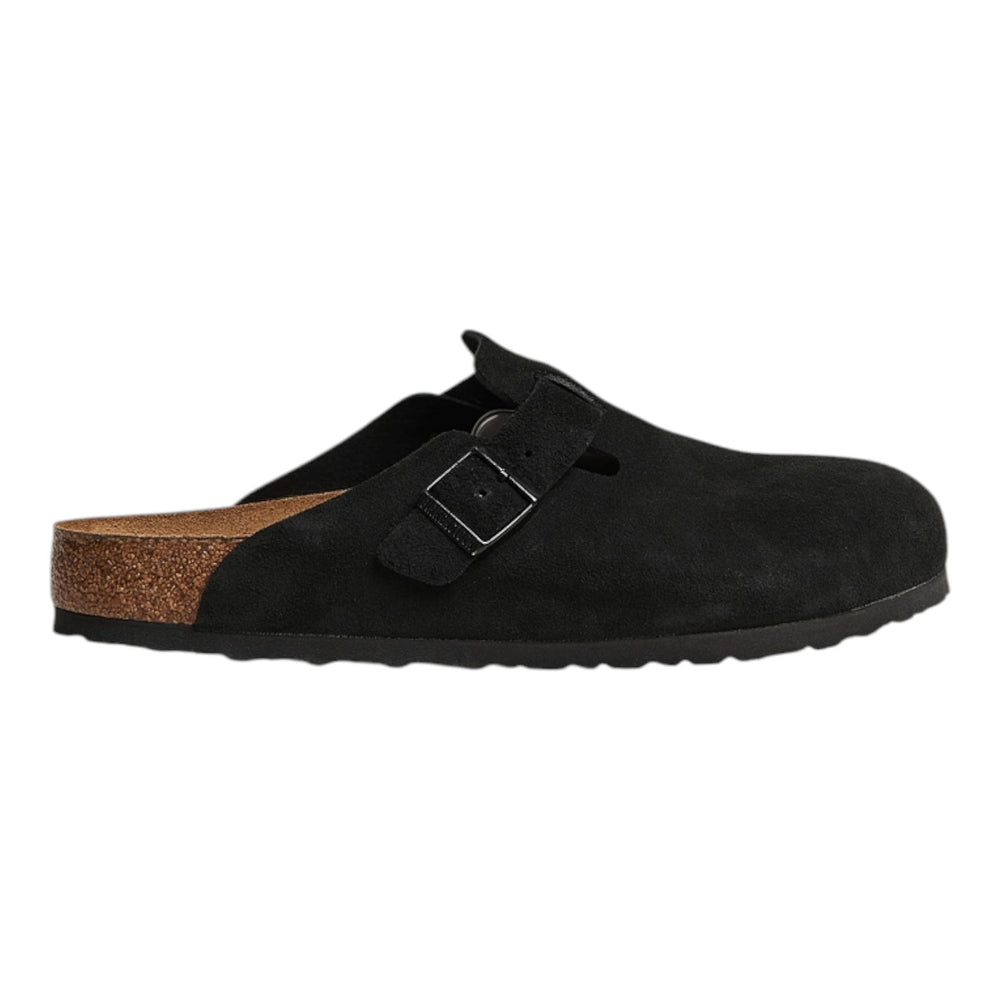 Sabot Birkenstock Boston BS Suede Leather - Black - Scarpe di Birkenstock | Francis Concept