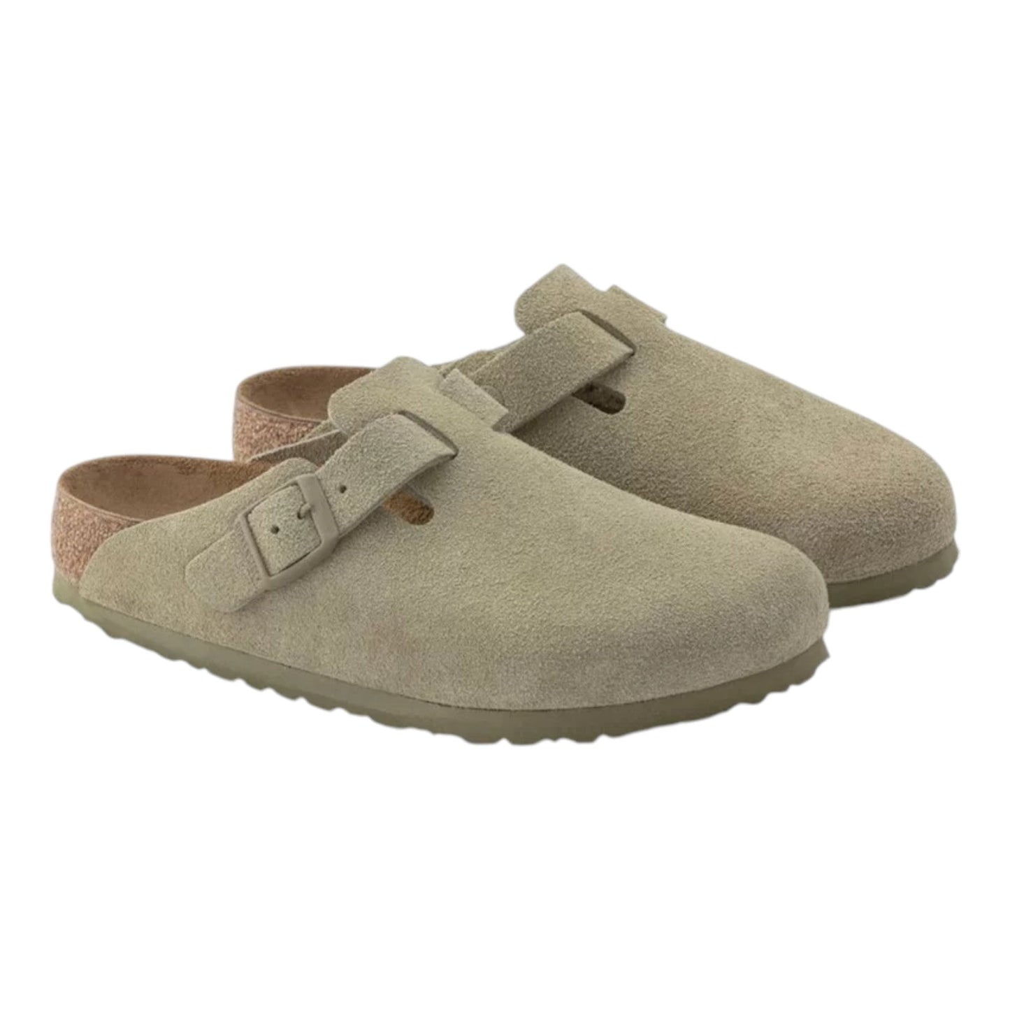 Sabot Birkenstock Boston BS Suede Leather - Faded Khaki - Scarpe di Birkenstock | Francis Concept