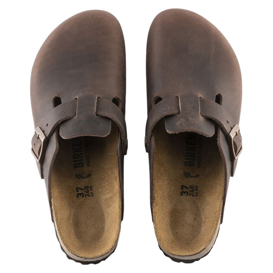 Sabot Birkenstock Boston Habana Oiled Leather - Scarpe di Birkenstock | Francis Concept