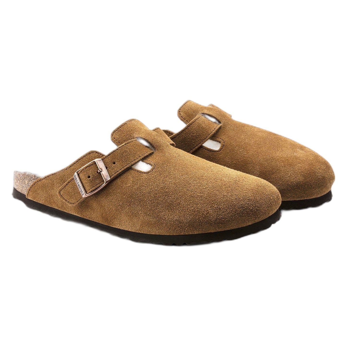 Sabot Birkenstock Boston Shearling Suede Leather - Mink-Francis Concept