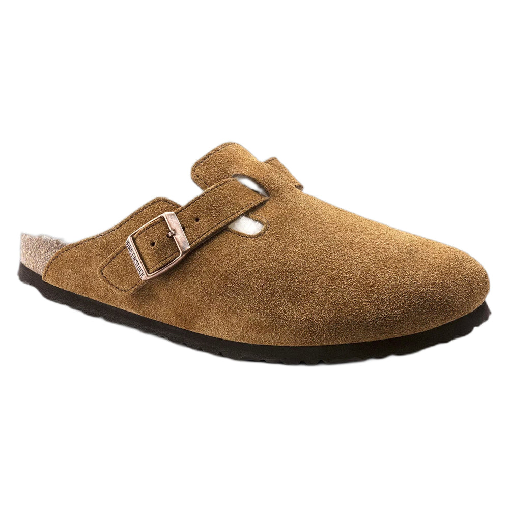 Sabot Birkenstock Boston Shearling Suede Leather - Mink-Francis Concept