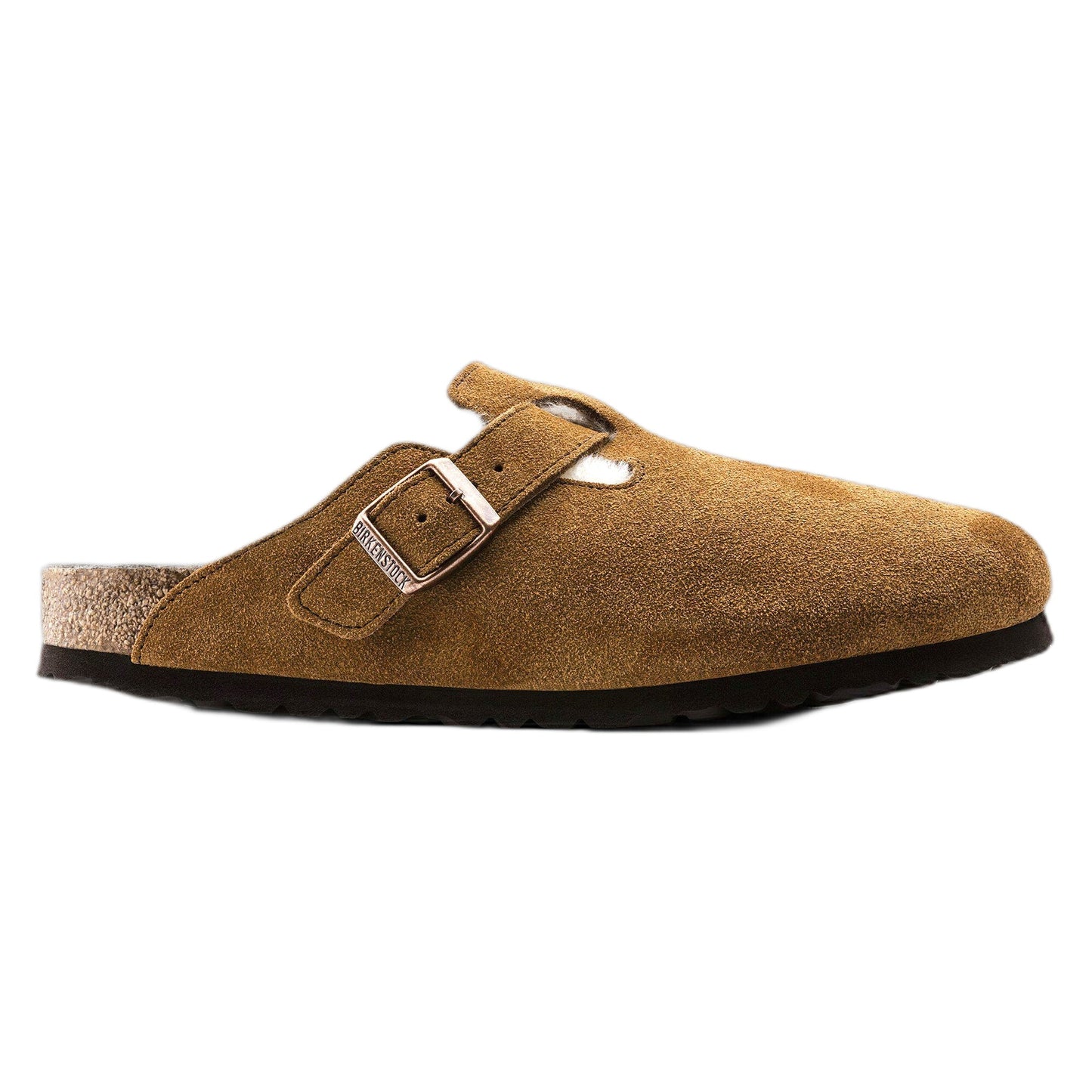 Sabot Birkenstock Boston Shearling Suede Leather - Mink-Francis Concept