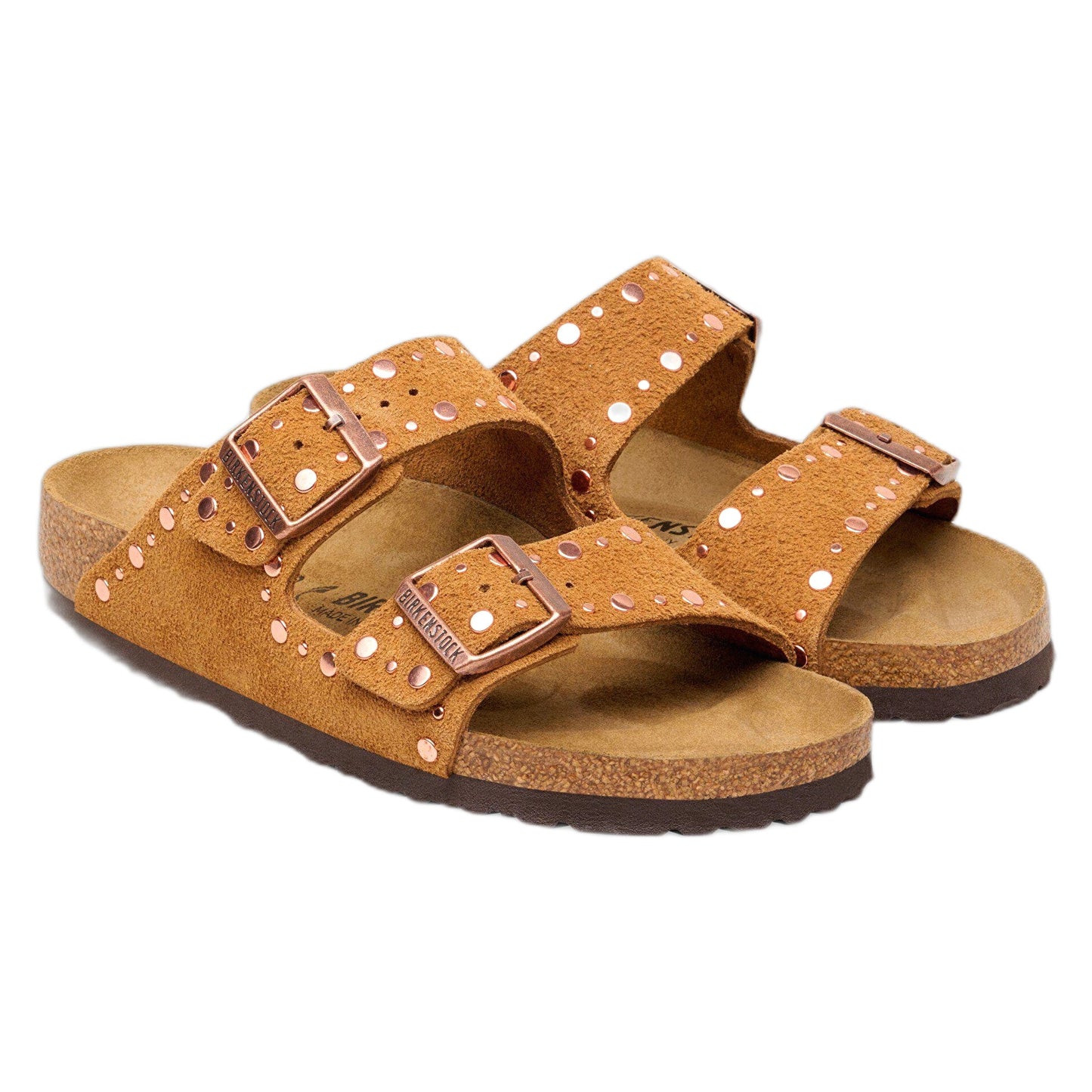 Sandali Birkenstock Arizona Rivet Suede Leather - Mink-Francis Concept