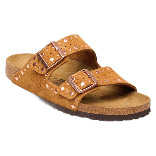 Sandali Birkenstock Arizona Rivet Suede Leather - Mink-Francis Concept
