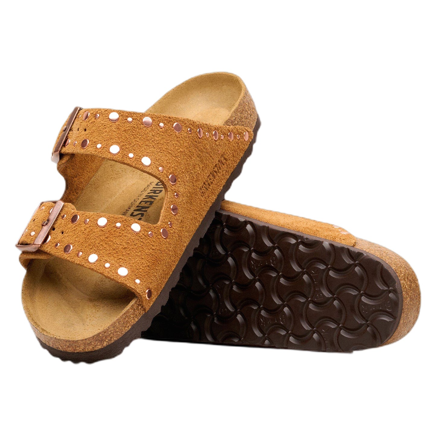 Sandali Birkenstock Arizona Rivet Suede Leather - Mink-Francis Concept