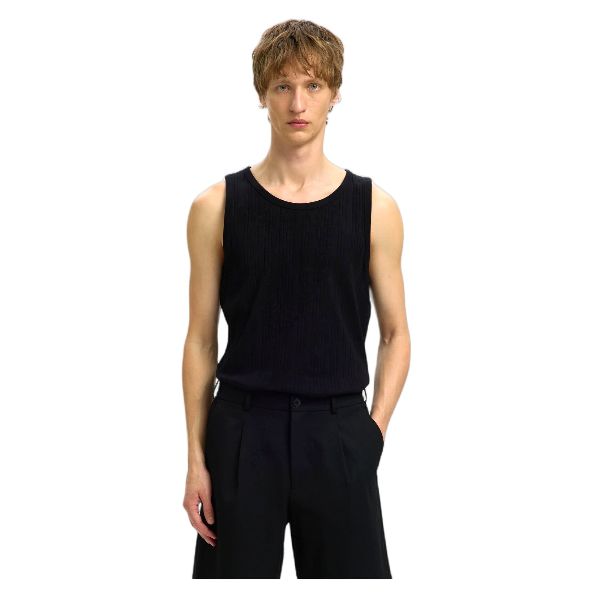 Selected Homme Andre Tank Top - Black-Francis Concept