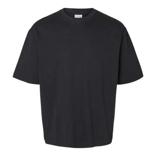 Selected Homme Colman SS O - Neck Tee - Black - T-Shirt di Selected Homme | Francis Concept