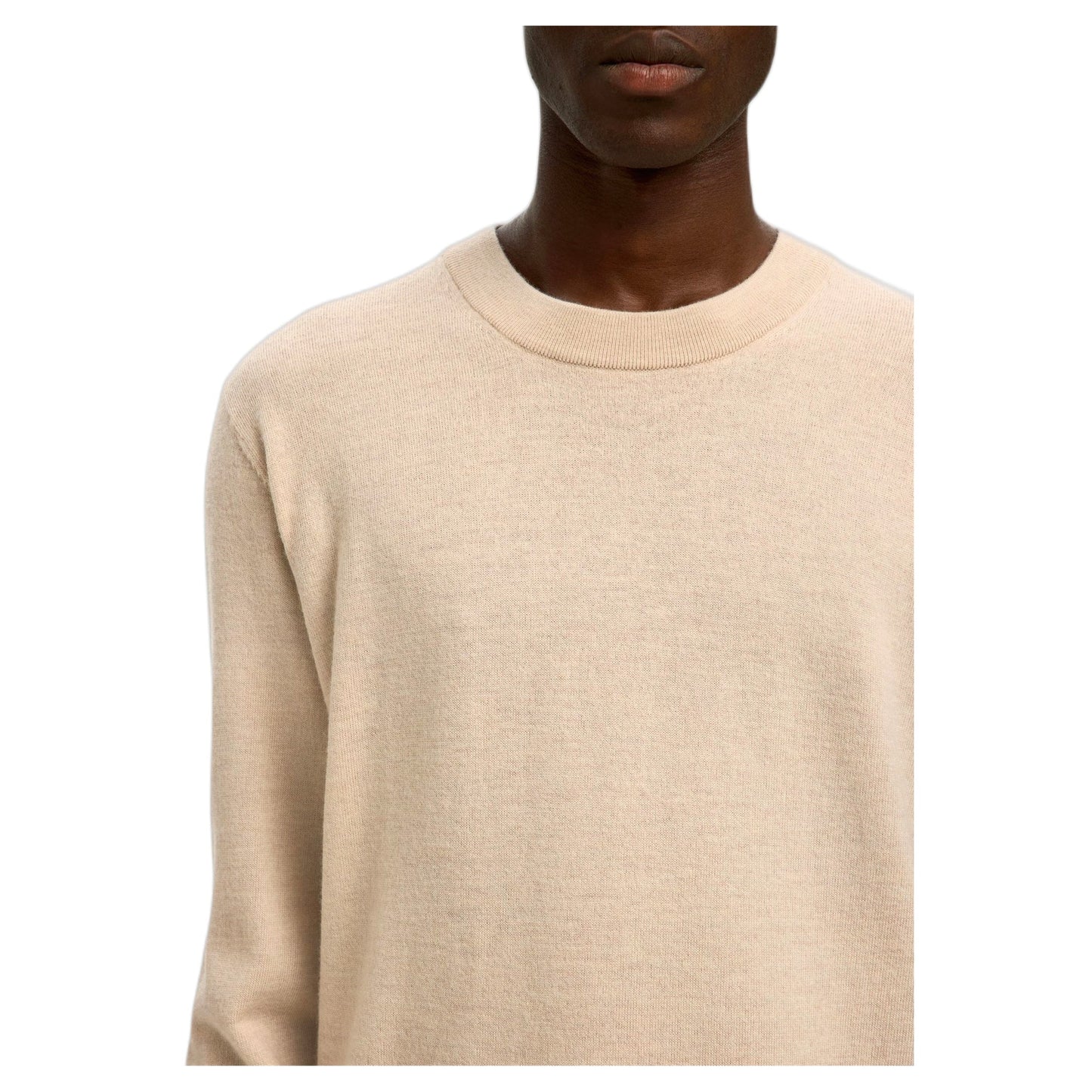 Selected Homme Merino Brushed Relaxed Crew - Oatmeal - di Selected Homme | Francis Concept