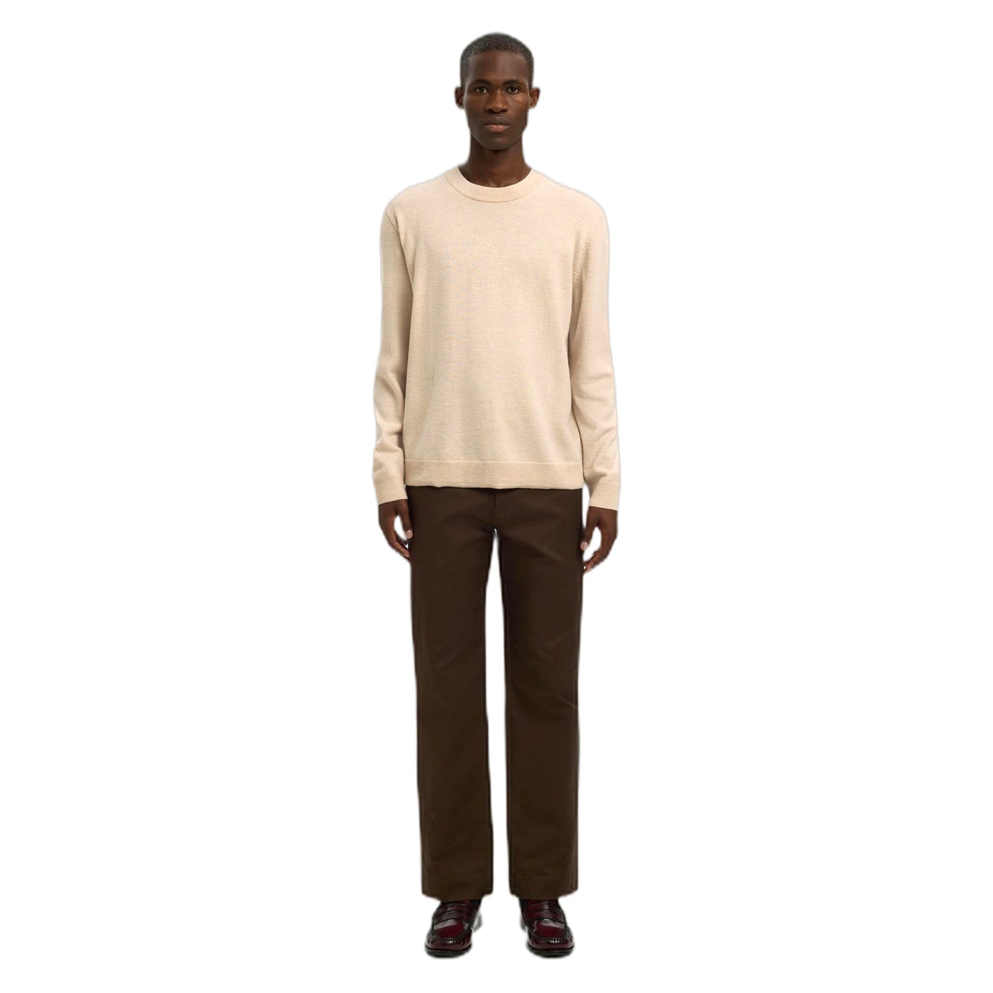 Selected Homme Merino Brushed Relaxed Crew - Oatmeal - di Selected Homme | Francis Concept