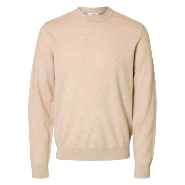 Selected Homme Merino Brushed Relaxed Crew - Oatmeal - di Selected Homme | Francis Concept