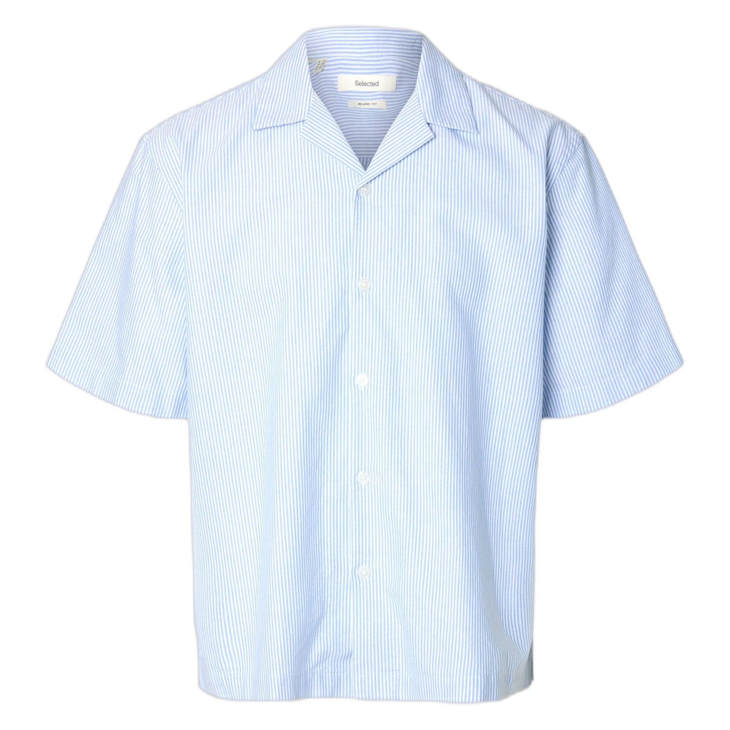 Selected Homme Relaxed Oxford SS Shirt Resort - Skyway / Stripes
