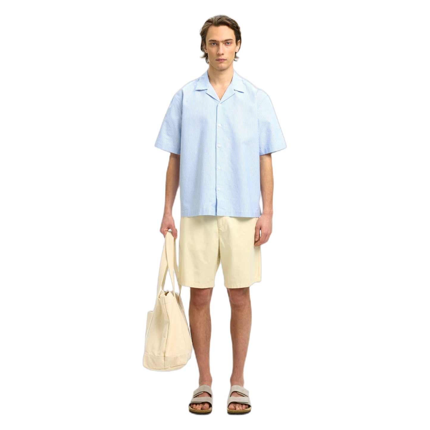 Selected Homme Relaxed Oxford SS Shirt Resort - Skyway / Stripes