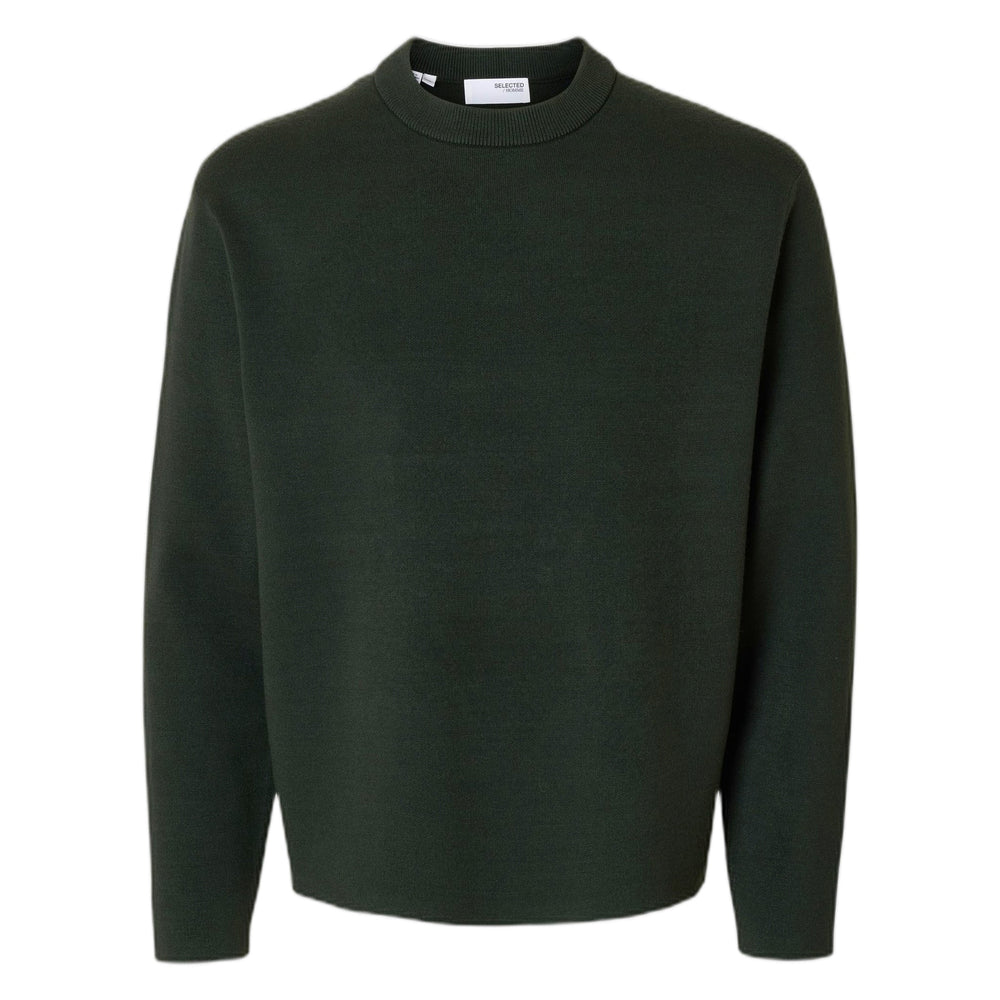 Selected Homme Teller Relaxes Crew Neck - Deep Forest - Maglieria di Selected Homme | Francis Concept