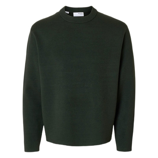 Selected Homme Teller Relaxes Crew Neck - Deep Forest - Maglieria di Selected Homme | Francis Concept