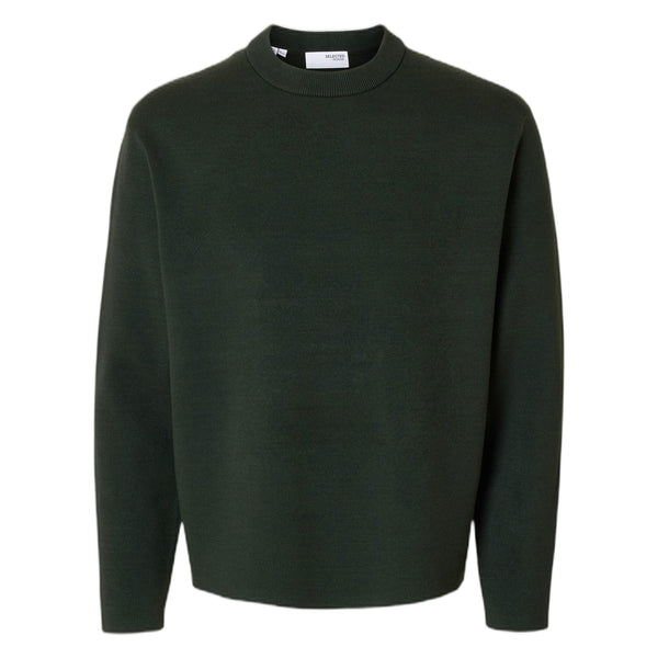 Selected Homme Teller Relaxes Crew Neck - Deep Forest - Maglieria di Selected Homme | Francis Concept