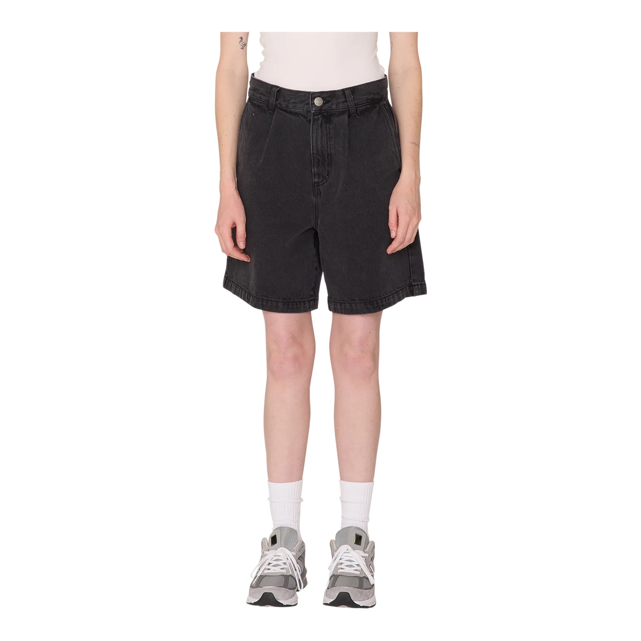 Shorts Donna Obey Shift Panel Short - Digital Black - Jeans di Obey | Francis Concept