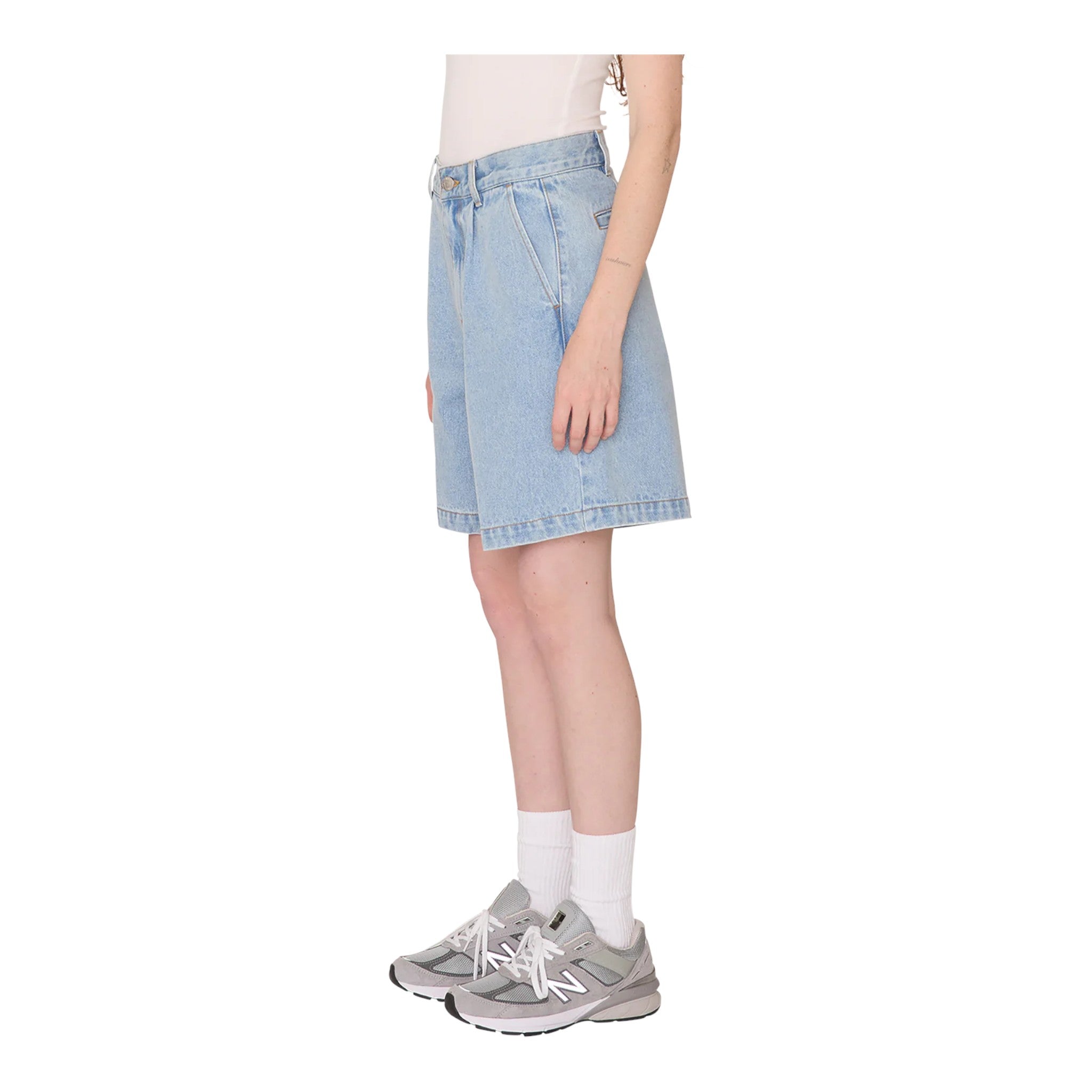 Shorts Obey Eli II Denim Pleated Short - Cirrus - Jeans di Obey | Francis Concept