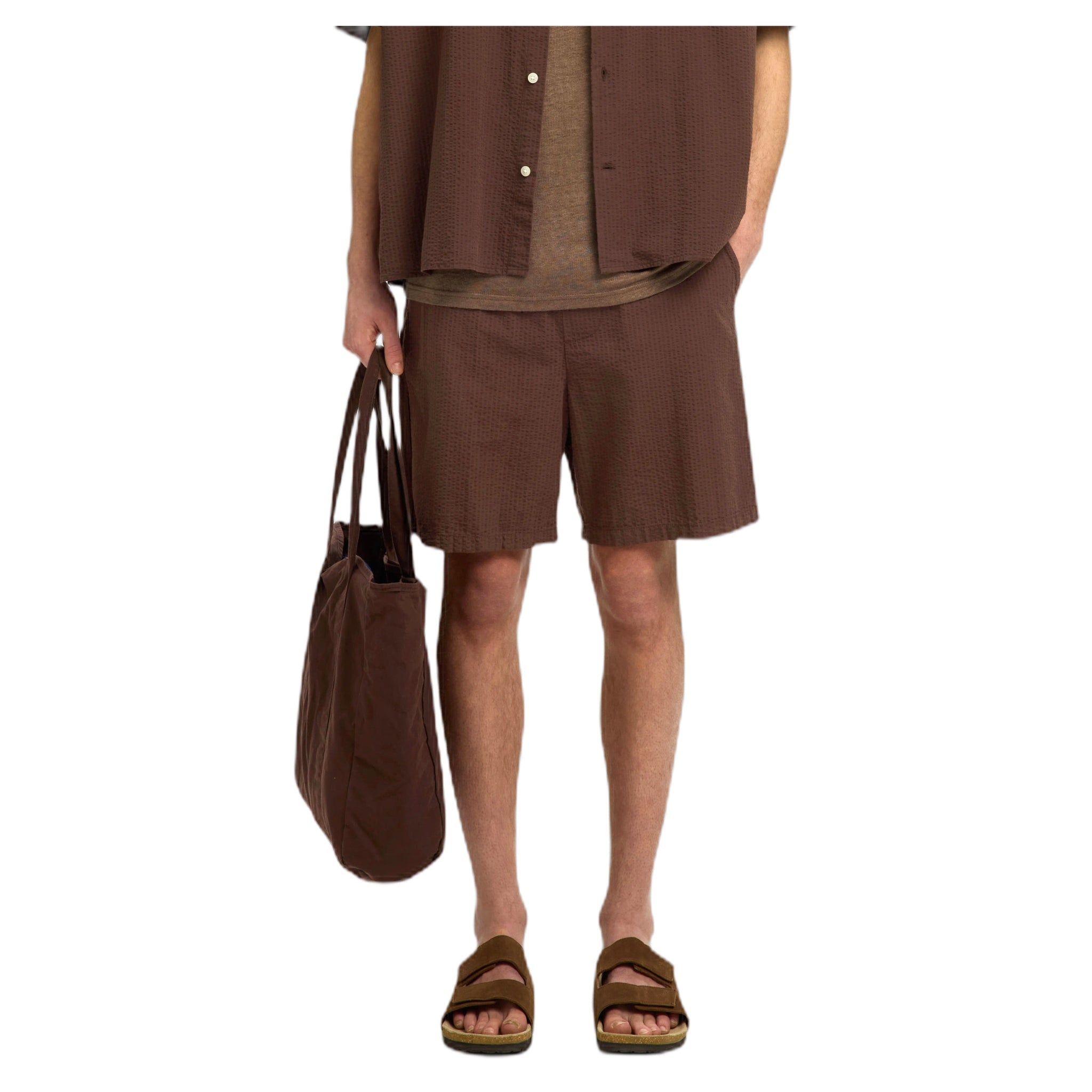Shorts Selected Homme Stuart Seersucker - Bracken - Bermuda di Selected Homme | Francis Concept