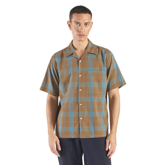 Camicia Uomo Universal Works Camp Shirt - Marrone Francis Concept