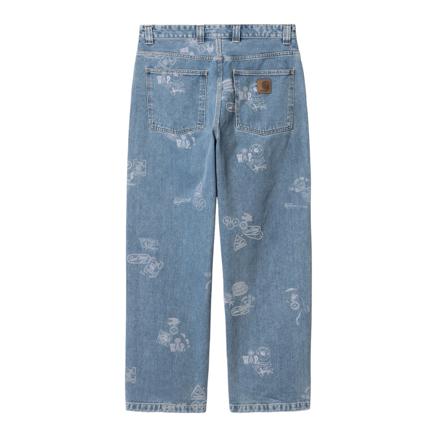 Carhartt Wip Stamp Pant - Stamp Print, Blue bleached Francis Concept