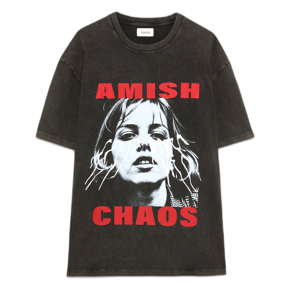 T-Shirt Amish jersey Caos Pigment Stone - Black - T-Shirt di Amish | Francis Concept