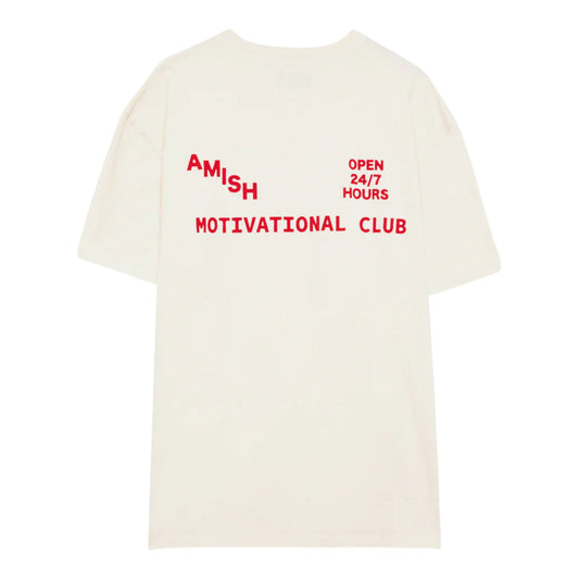 T-Shirt Amish Motivational Club Pigment - Off White - T-Shirt di Amish | Francis Concept